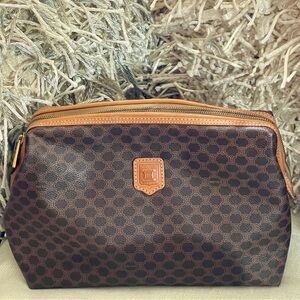 ⭐️COA⭐️CELINE MACADAM Coated Canvas Clutch/Accessories/Travel Pouch⭐️AuThEnTiC